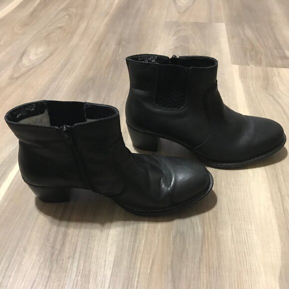 Rieker Ladies Antistress Leather Black Ankle Boots Size 39 - Picture 3 of 6